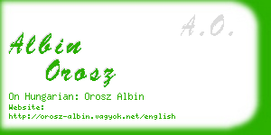 albin orosz business card